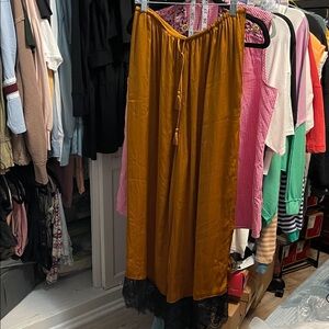 Intimately Free People Honey Ginger Talking in my Sleep wideleg satin pant